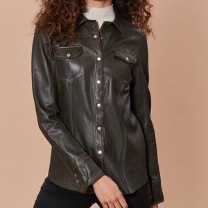 Jakett Robin Leather Shirt Jacket